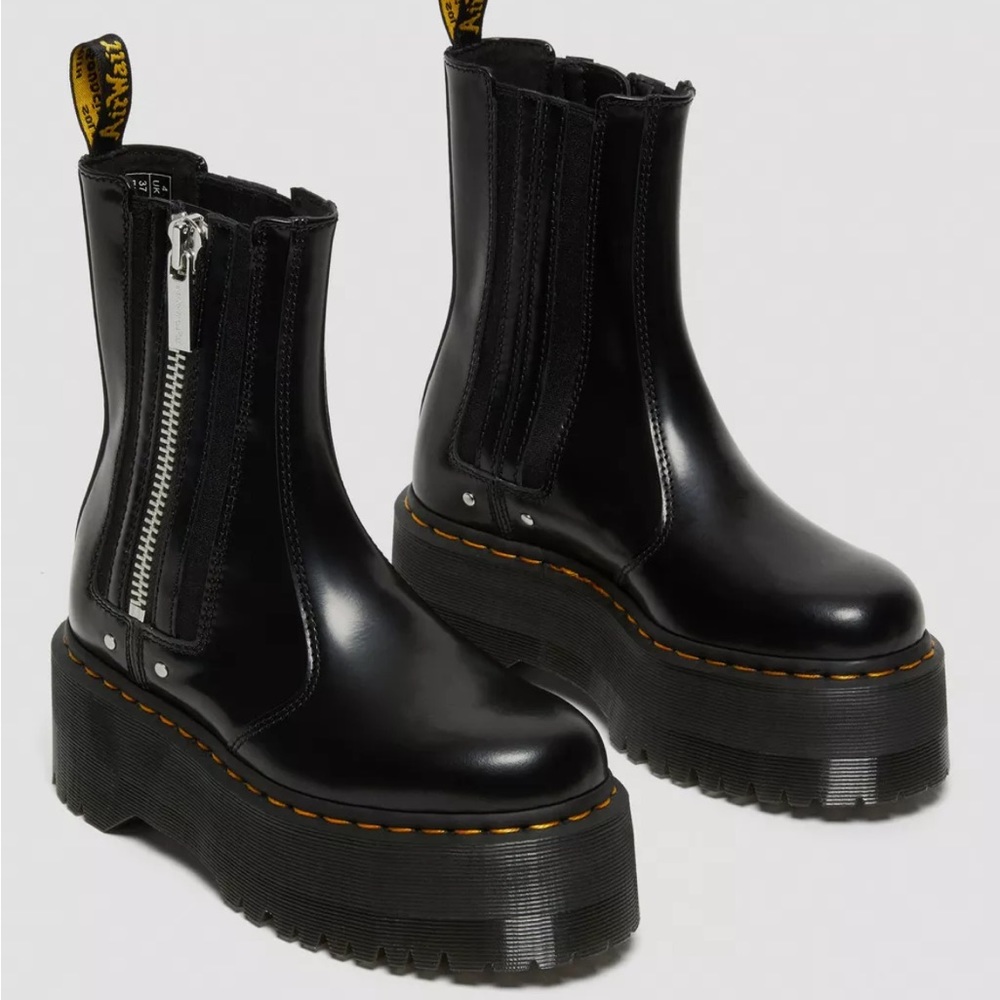DOC MARTENS  MAX LEATHER PLATFORM CHELSEA BOOTS